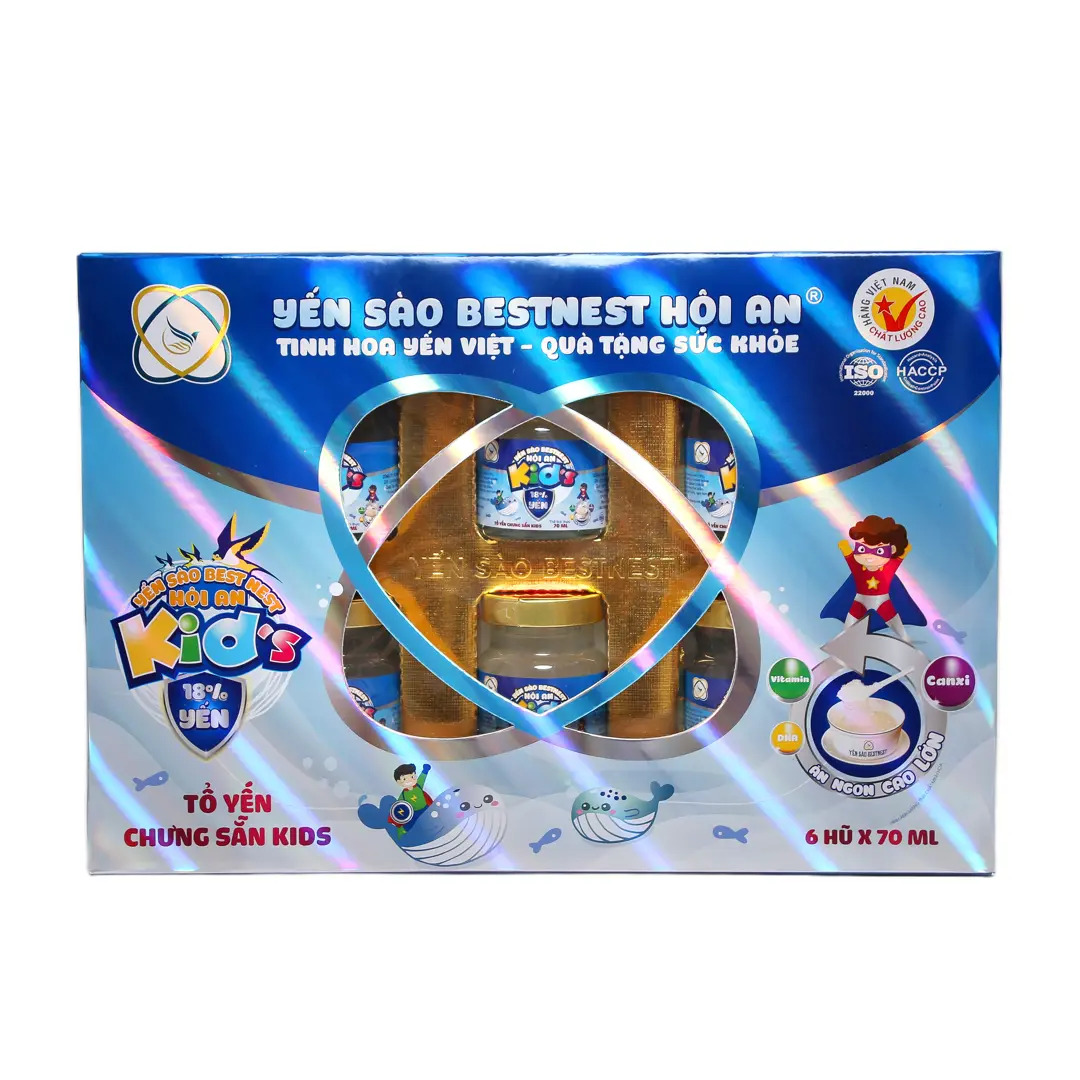 Lốc 6 hũ Tổ yến chưng sẵn BESTNEST HỘI AN 18% Kid