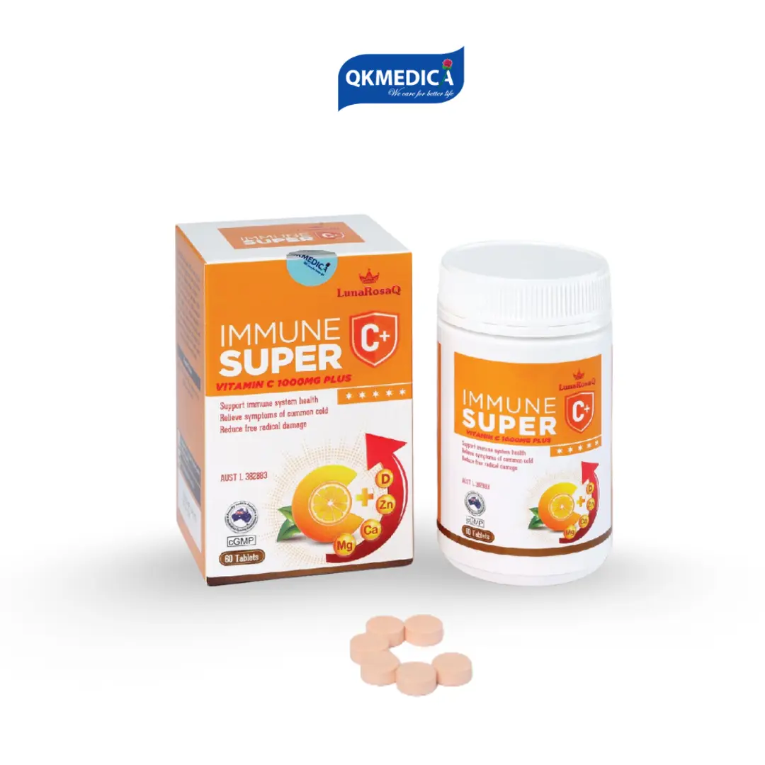 Thực phẩm bảo vệ sức khỏe LunaRosaQ Immune Super C+ (hộp 60 viên)
