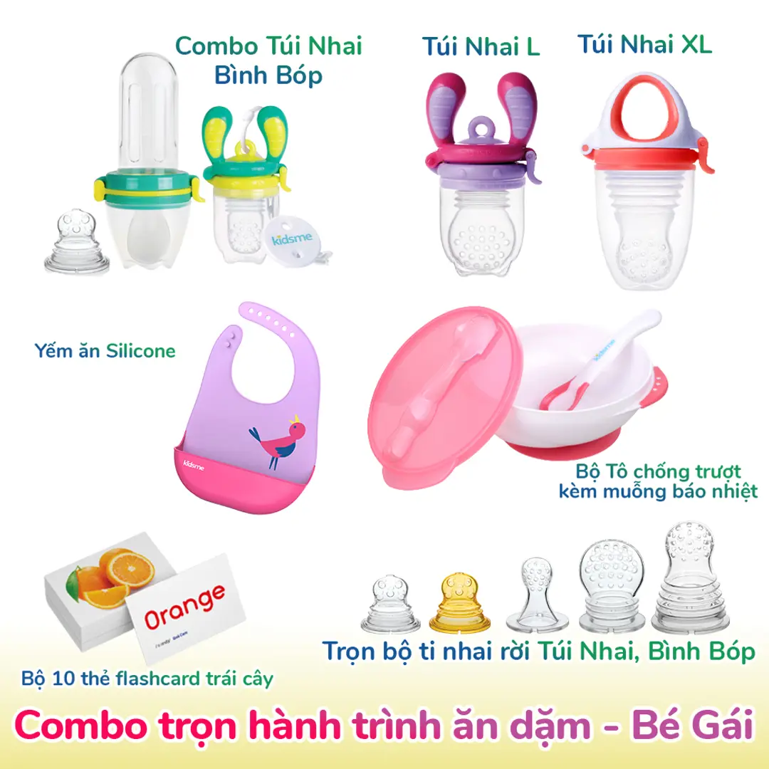 TRỌN QUÁ TRÌNH ĂN DẶM CHỦ ĐỘNG KIDSME - BÉ GÁI