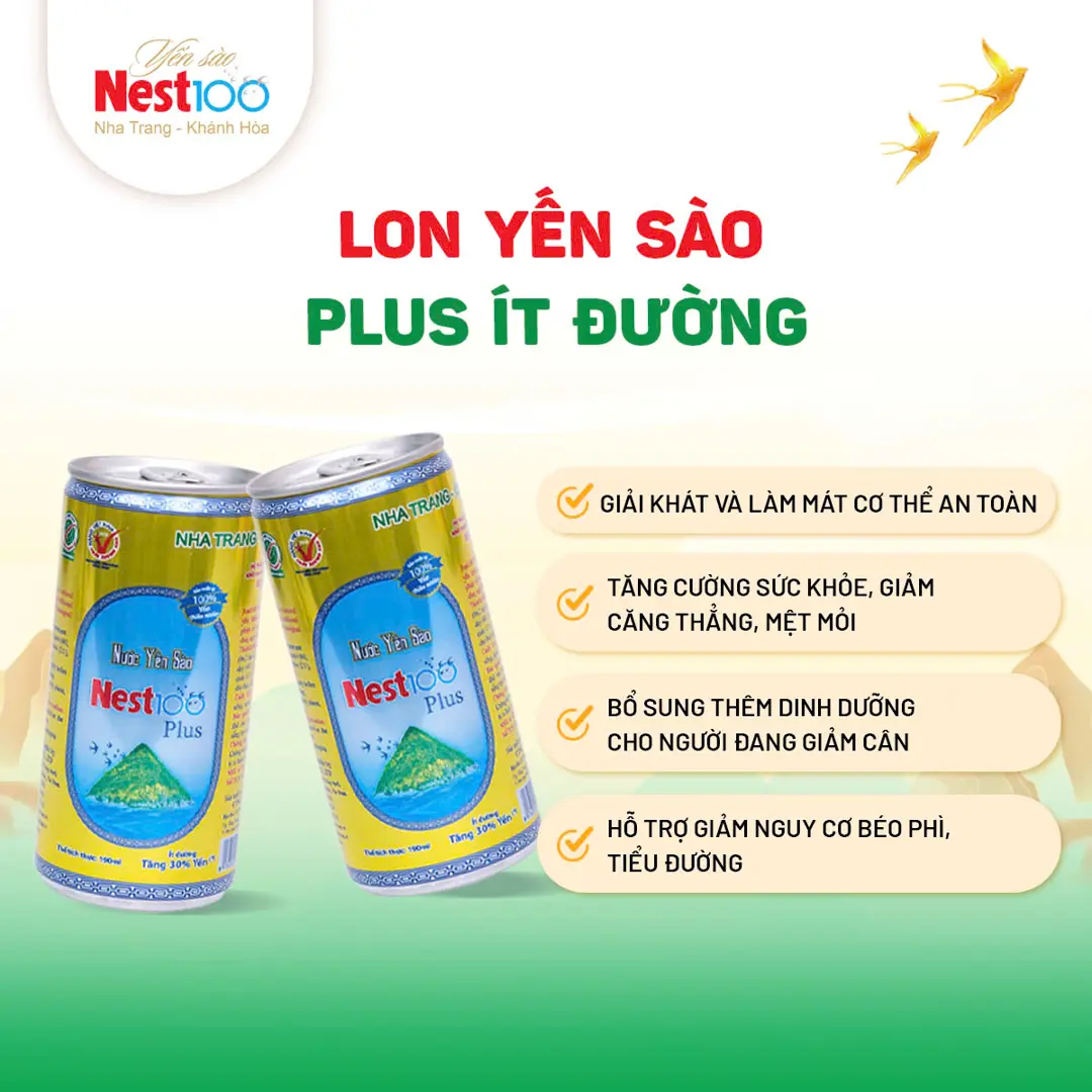 Nước yến sào Nest100 Plus Hộp 5 lon