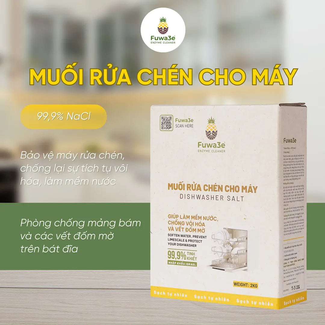 Muối rửa chén dành cho máy FUWA3E làm mềm nước 2kg