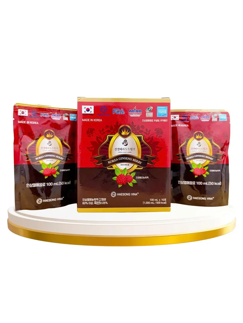 Nước uống Quả Nhân Sâm – Ginseng Berry S Drink (hộp 10 gói + túi)