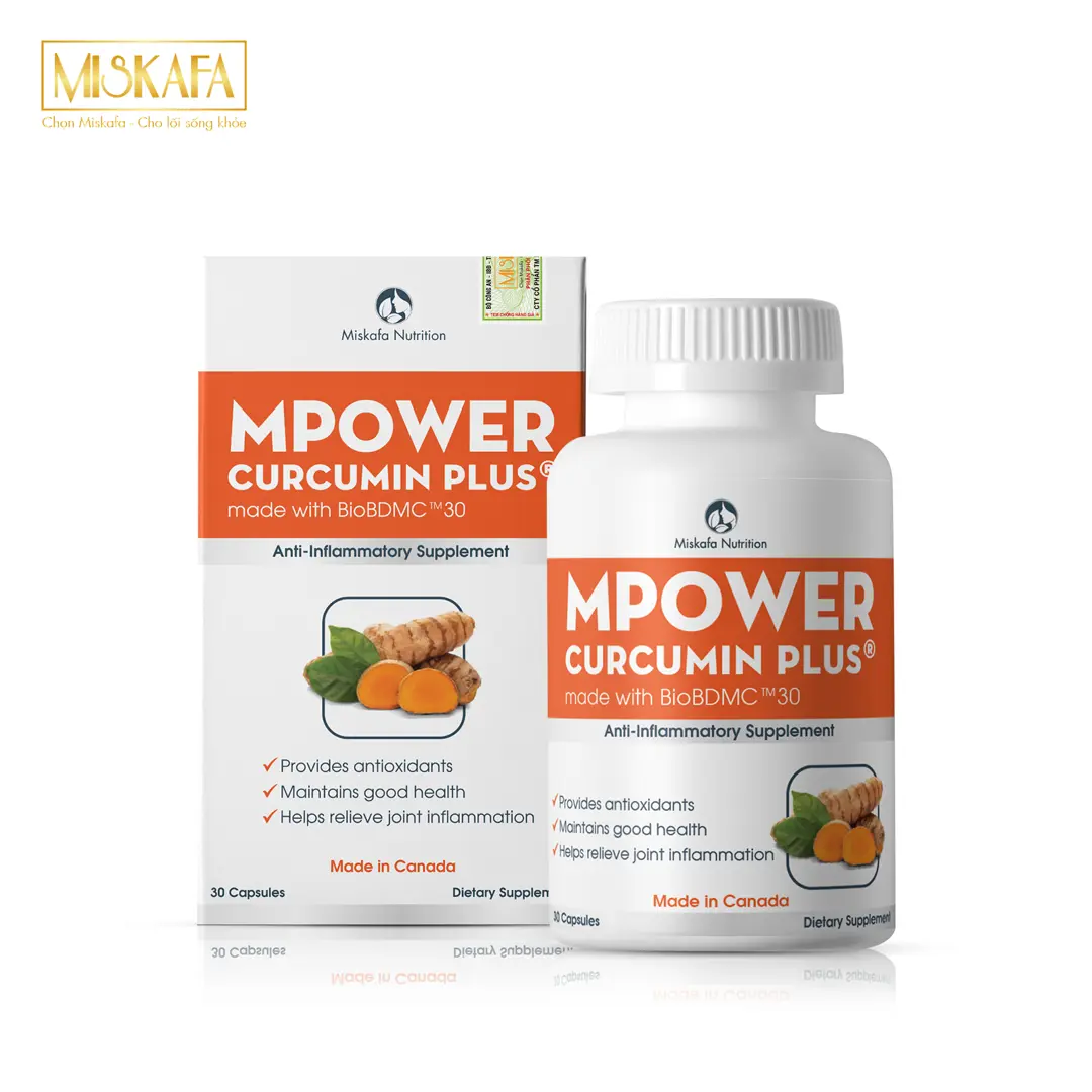 Thực phẩm bảo vệ sức khỏe MPOWER CURCUMIN PLUS thương mại