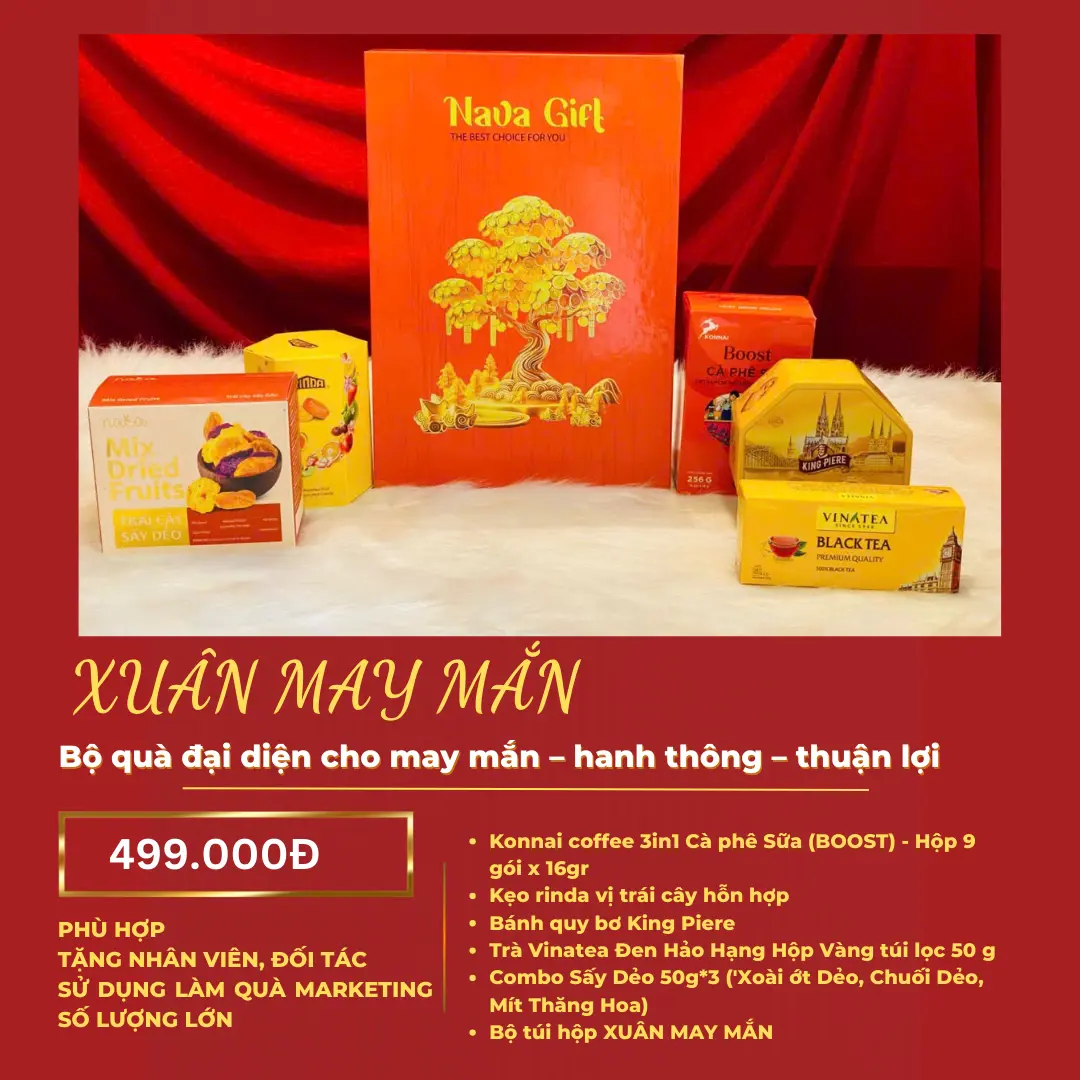 Hộp Quà Tết 2026 - XUÂN MAY MẮN (kèm túi)