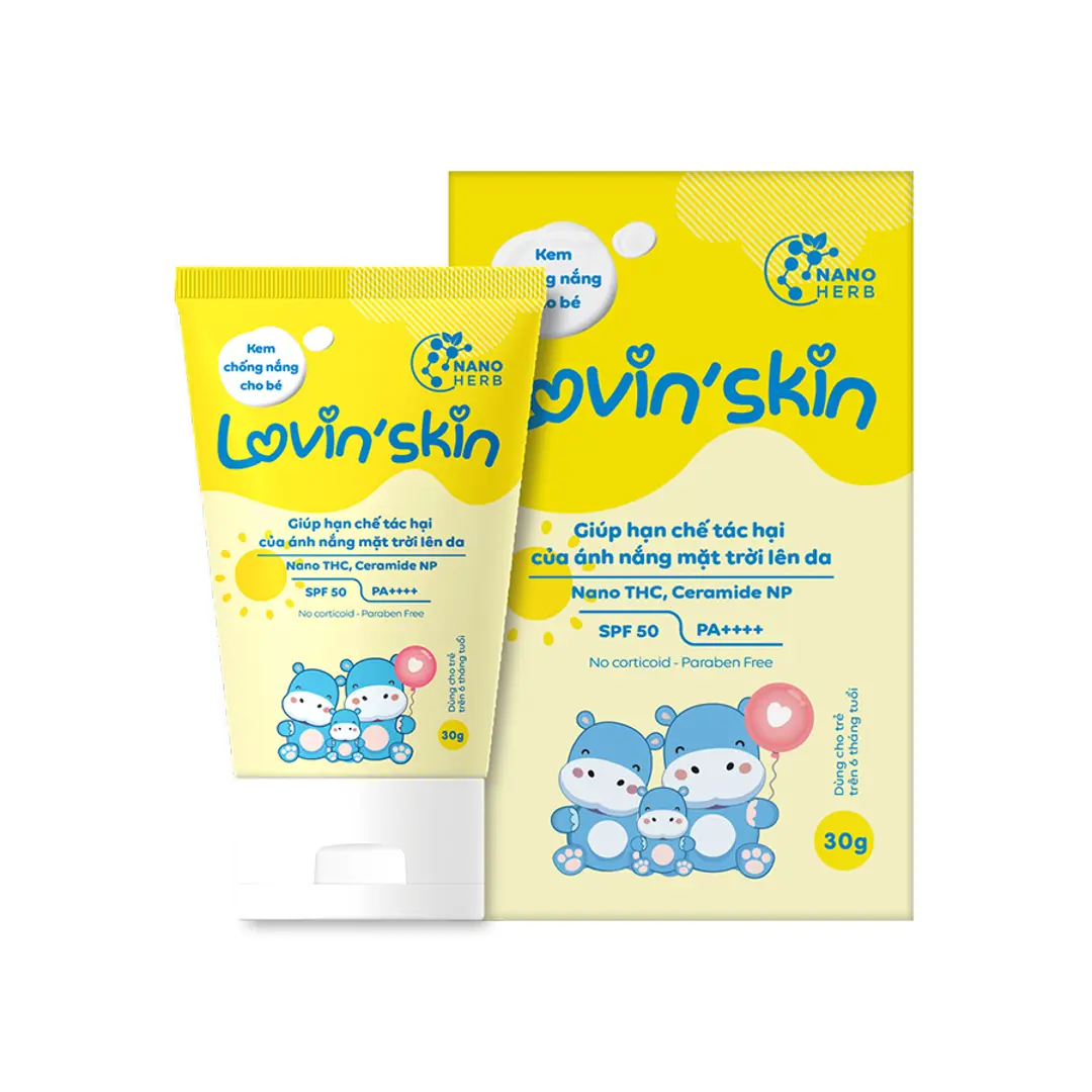 Kem chống nắng Lovin'skin SPF50 PA++++ dịu nhẹ cho trẻ em (30g)