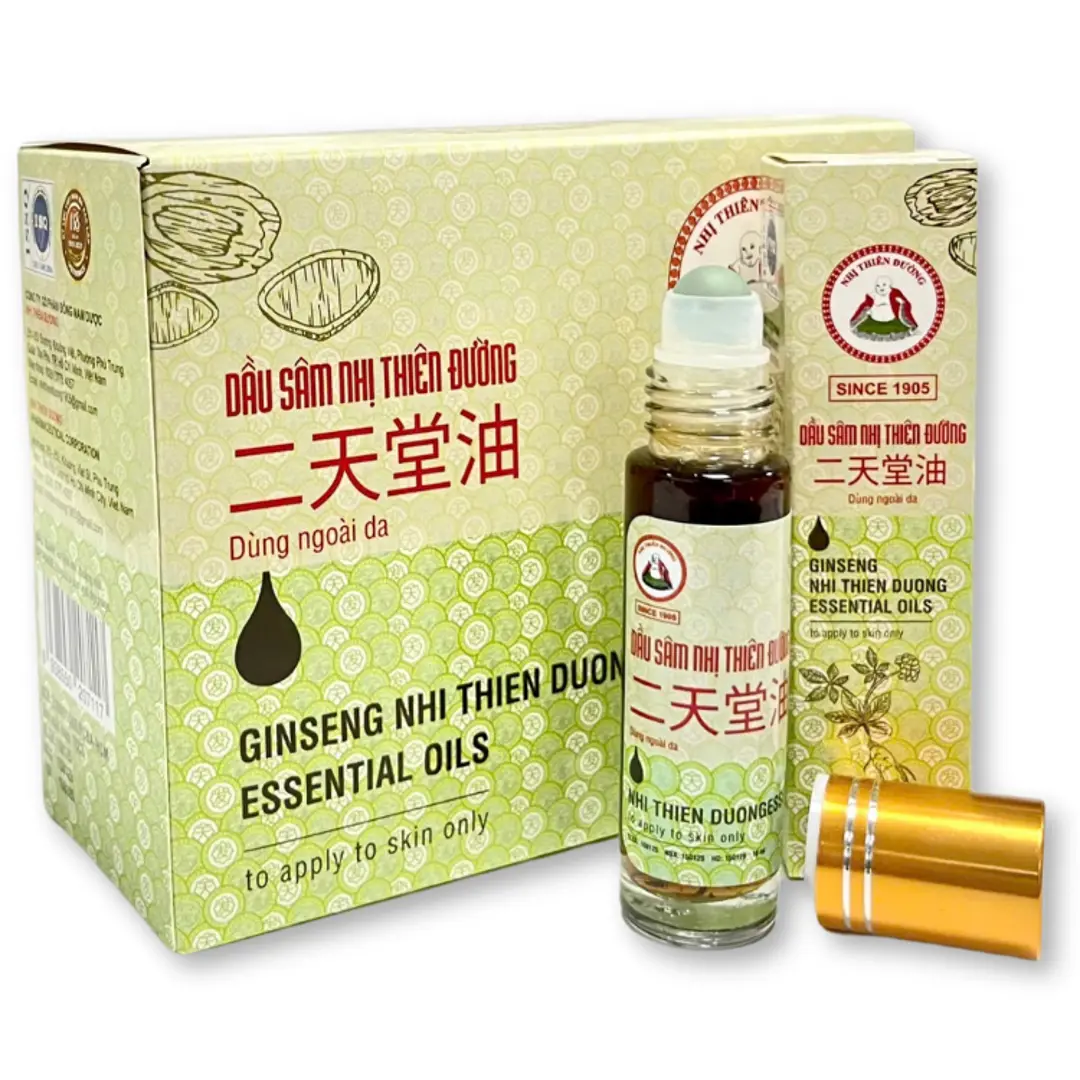 Combo 10 Chai Dầu lăn nhân sâm Nhị Thiên Đường - chai 10ml