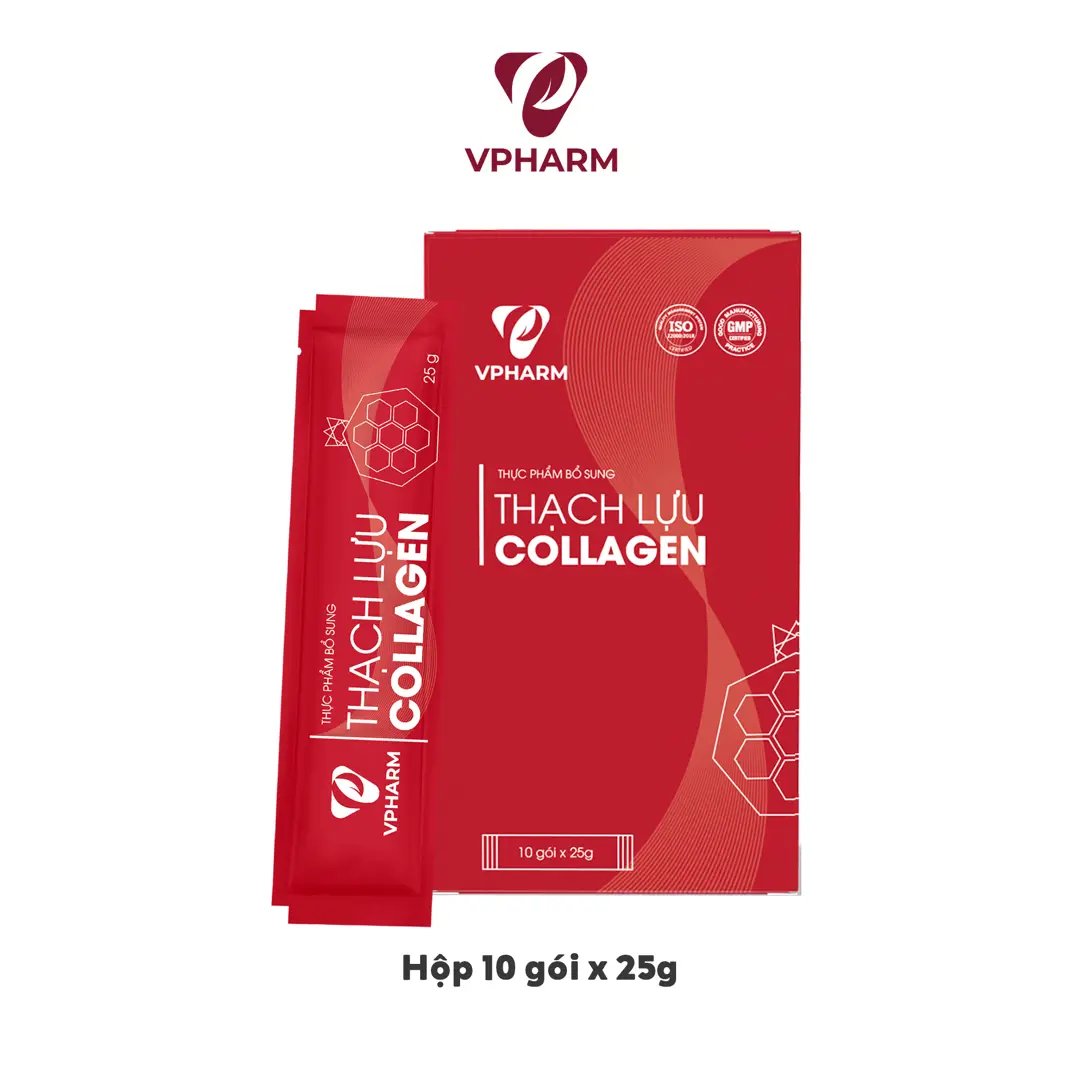 Thực phẩm bổ sung Thạch lựu Collagen - Hộp 10 gói