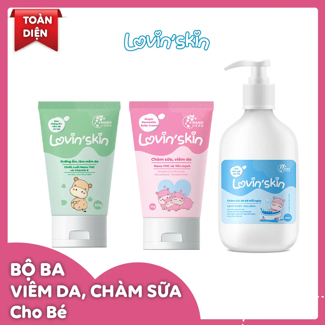Bộ 3 toàn diện hỗ trợ ngăn ngừa hăm da cho bé Lovin'Skin