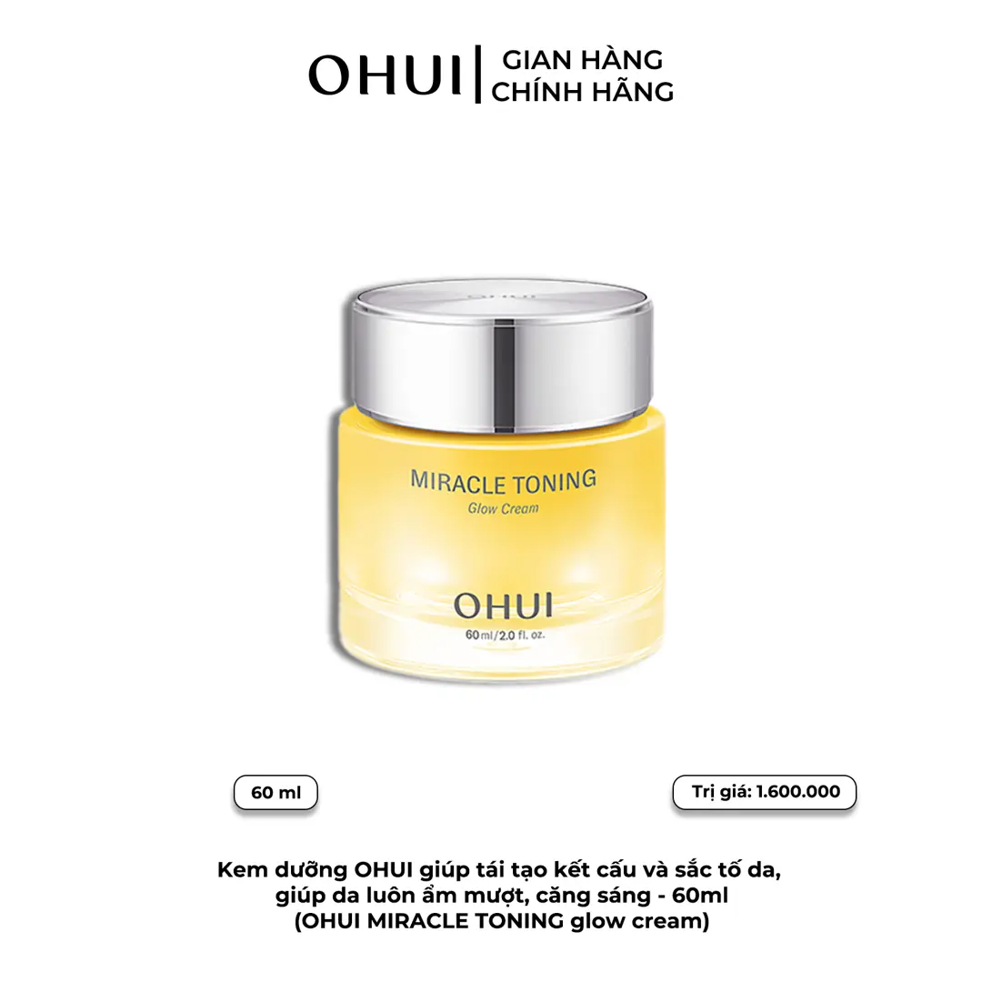 Kem dưỡng OHUI giúp tái tạo kết cấu và sắc tố da, giúp da luôn ẩm mượt, căng sáng - 60ml