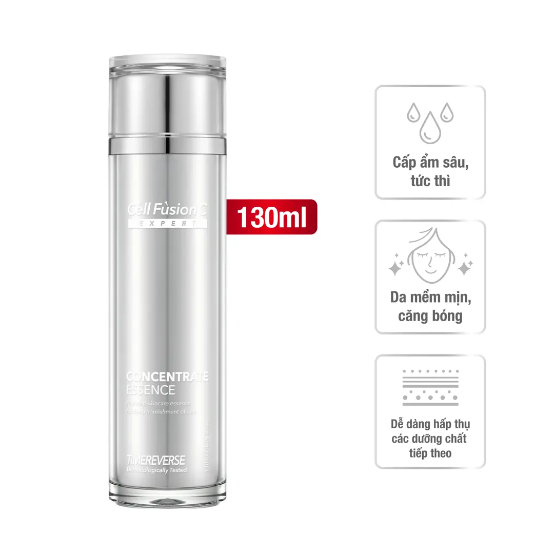 Tinh chất săn chắc da, hỗ trợ ngăn ngừa lão hóa 3in1 130ml - Cell Fusion C Expert Time Reverse Concentrate Essense
