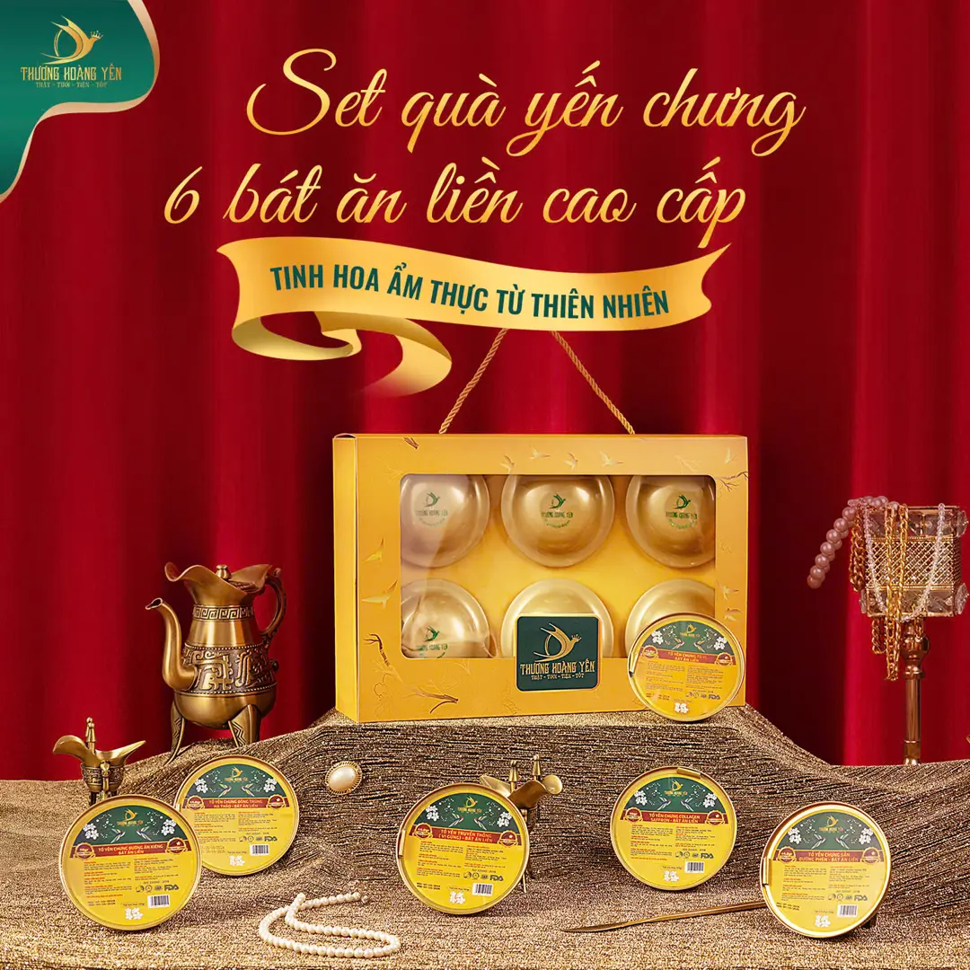 SET 6 Yến chưng Ăn liền mix vị Đặc biệt - THƯỢNG HOÀNG YẾN 140gr