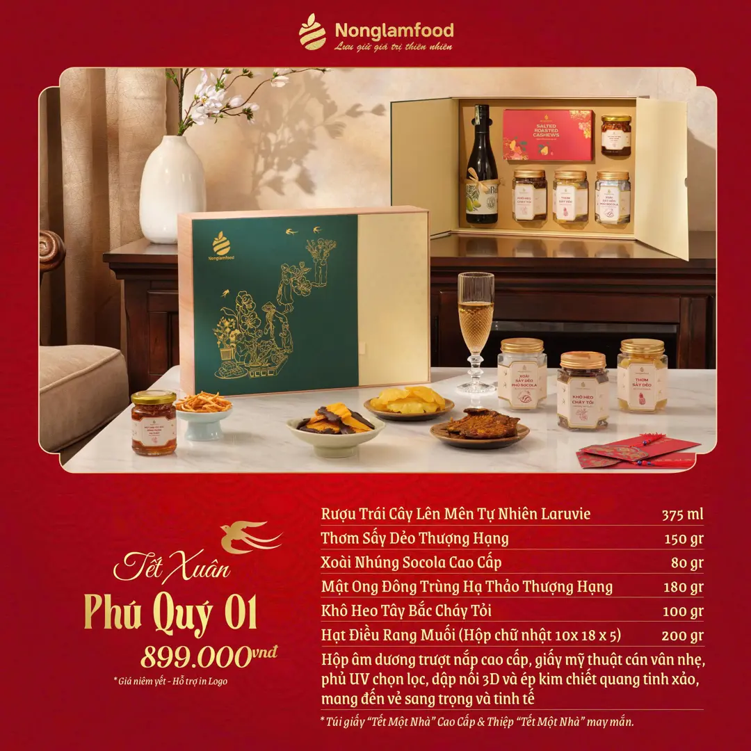 Hộp Quà Tết 2026 - Xuân Phú Quý 01 (kèm túi)