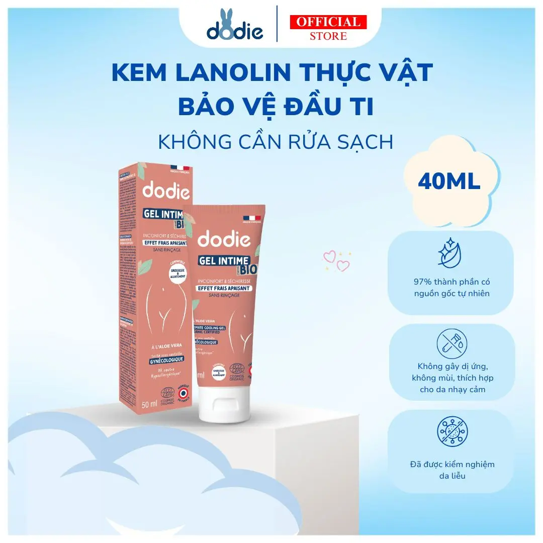 Kem Lanolin thực vật bảo vệ đầu ti Dodie 40ml