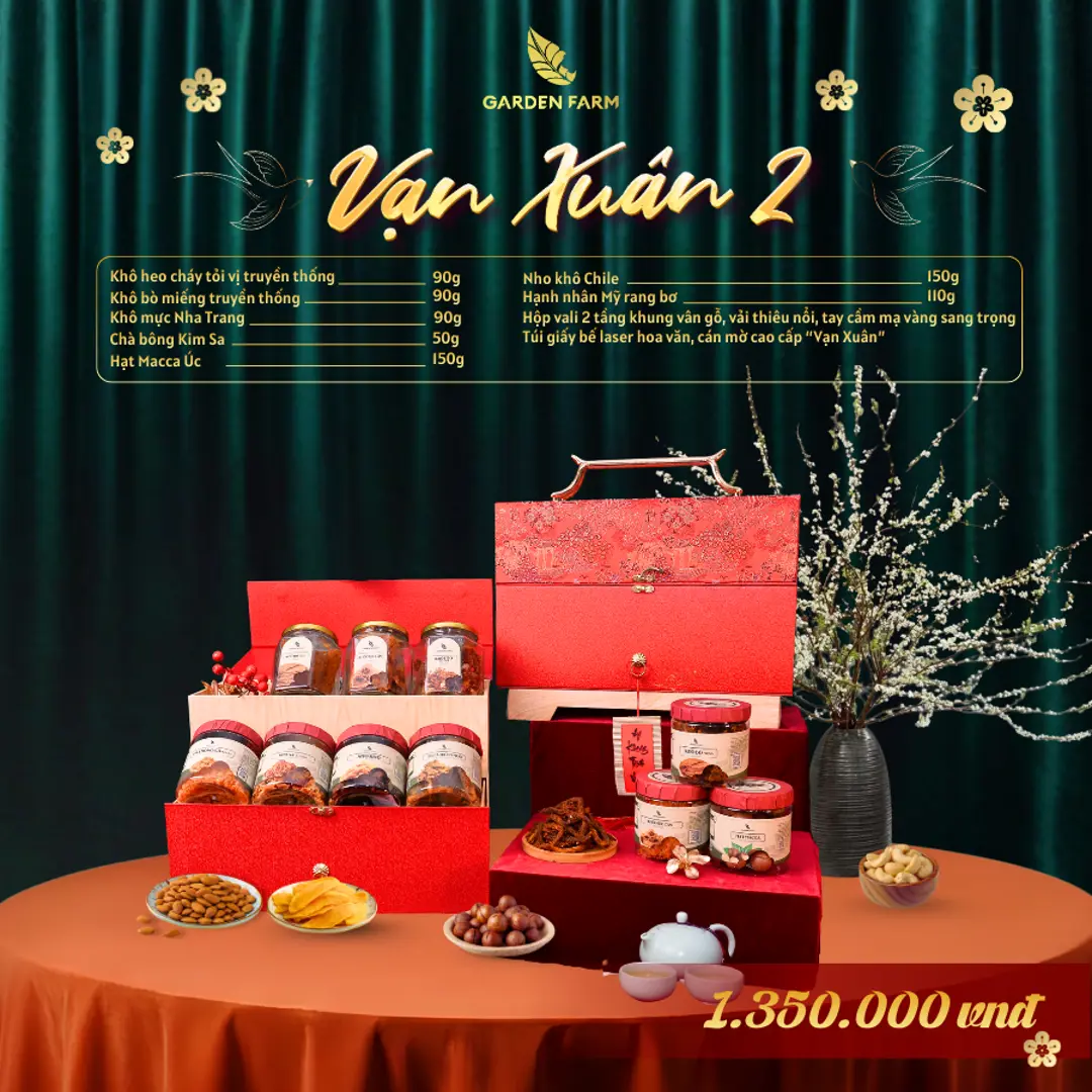 Hộp quà tết cao cấp Garden Farm 2026 - VẠN XUÂN 2 (kèm túi)