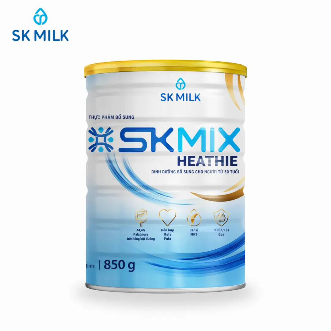 Skmix Heathie - Sữa bột dinh dưỡng phù hợp cho người lớn tuổi, tiểu đường, tim mạch (850g)