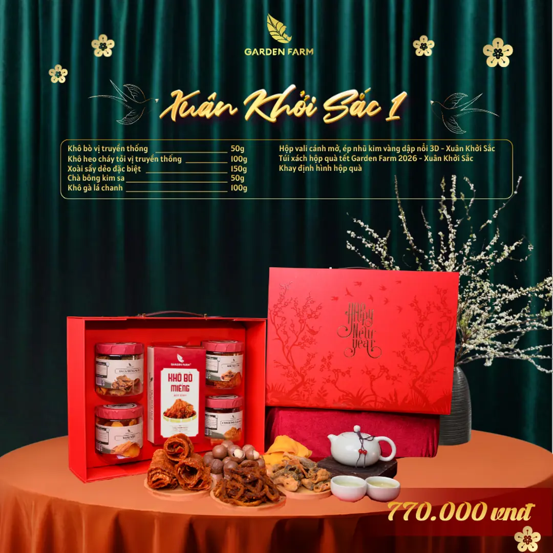 Hộp quà tết Garden Farm 2026 - XUÂN KHỞI SẮC 1 (kèm túi)