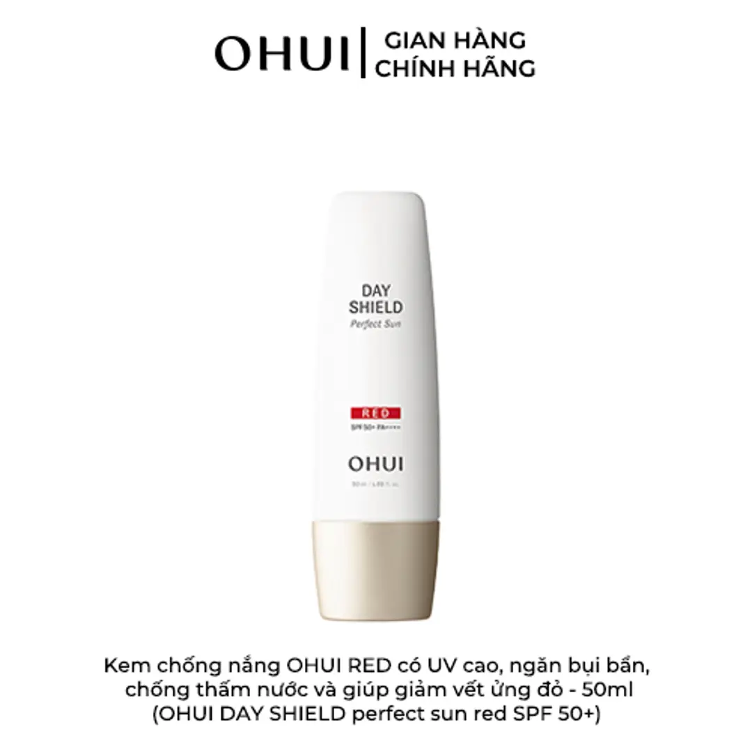 Kem chống nắng OHUI RED có UV cao, ngăn bụi bẩn, chống thấm nước và giúp giảm vết ửng đỏ - 50ml