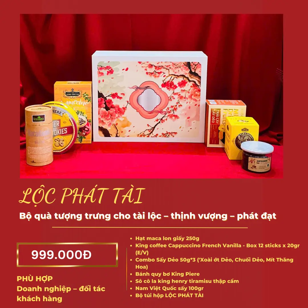 Hộp Quà Tết 2026 - LỘC PHÁT TÀI (kèm túi)