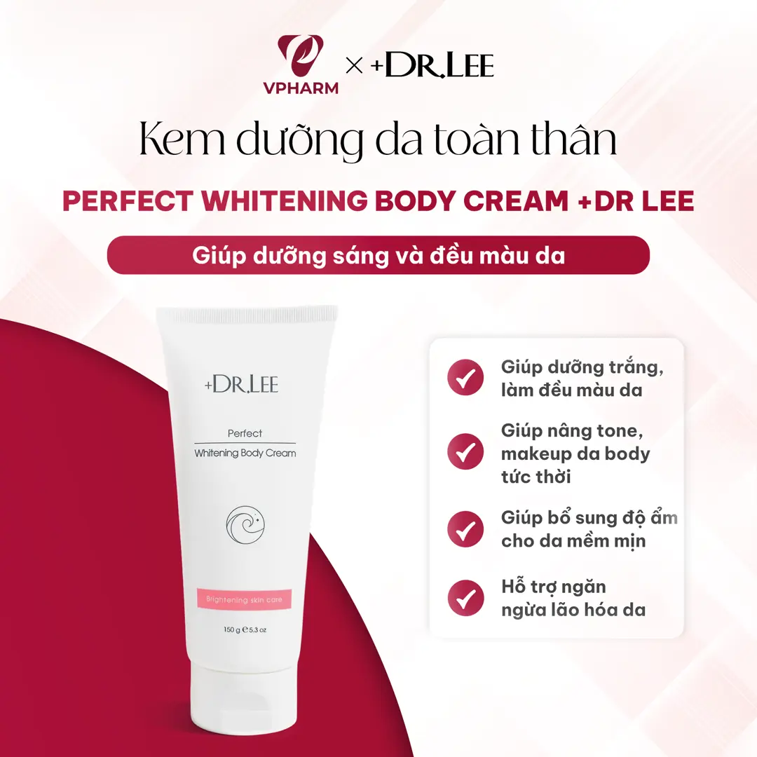 Kem dưỡng thể +Dr.lee hỗ trợ dưỡng sáng & đều màu da 150g - Perfect Whitening Body Cream