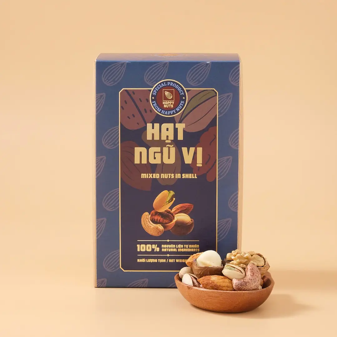 Hạt ngũ vị mix 5 loại hạt Happy Nuts 450gr