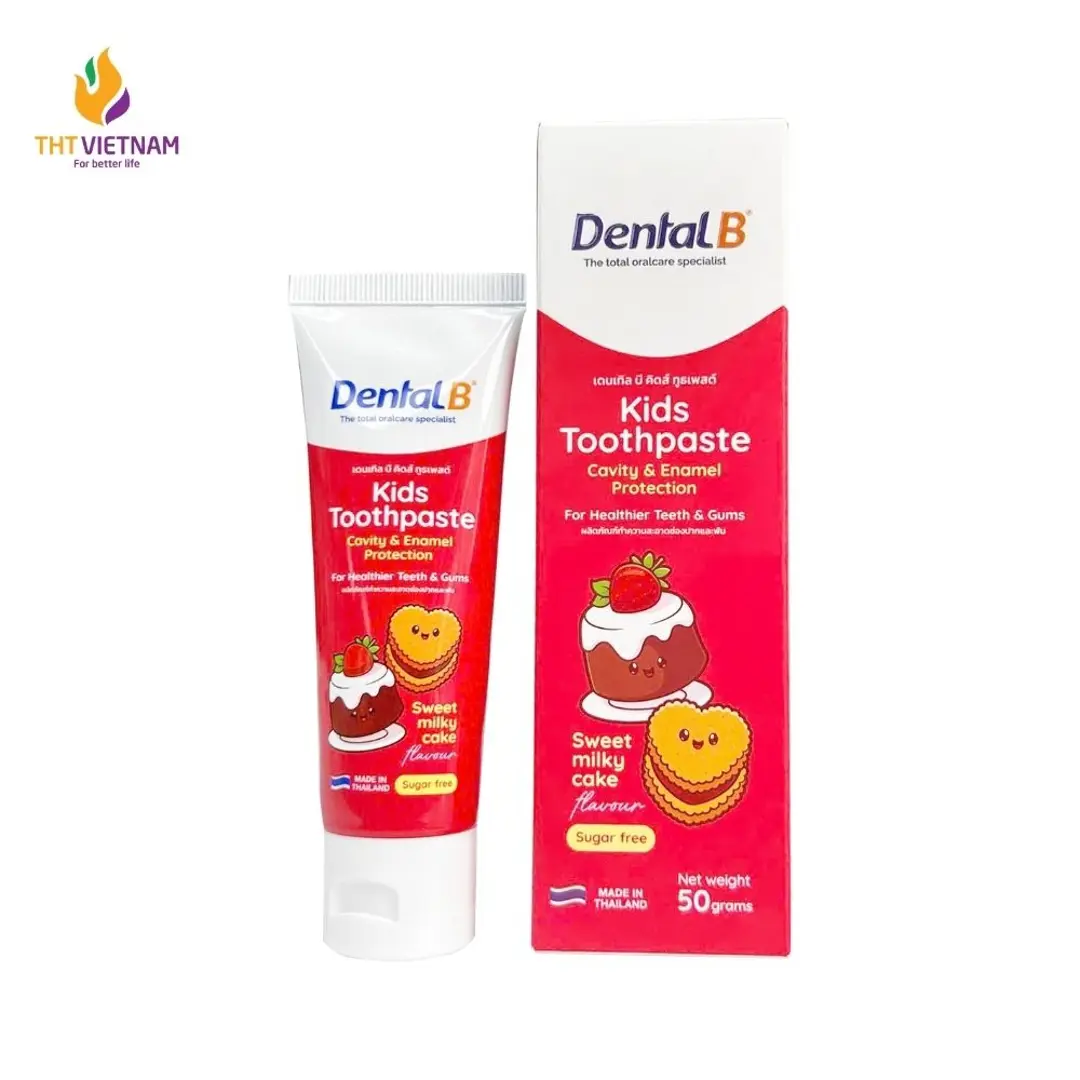 Kem đánh răng thảo dược trẻ em Dental B Thái Lan vị kẹo ngọt 50gr