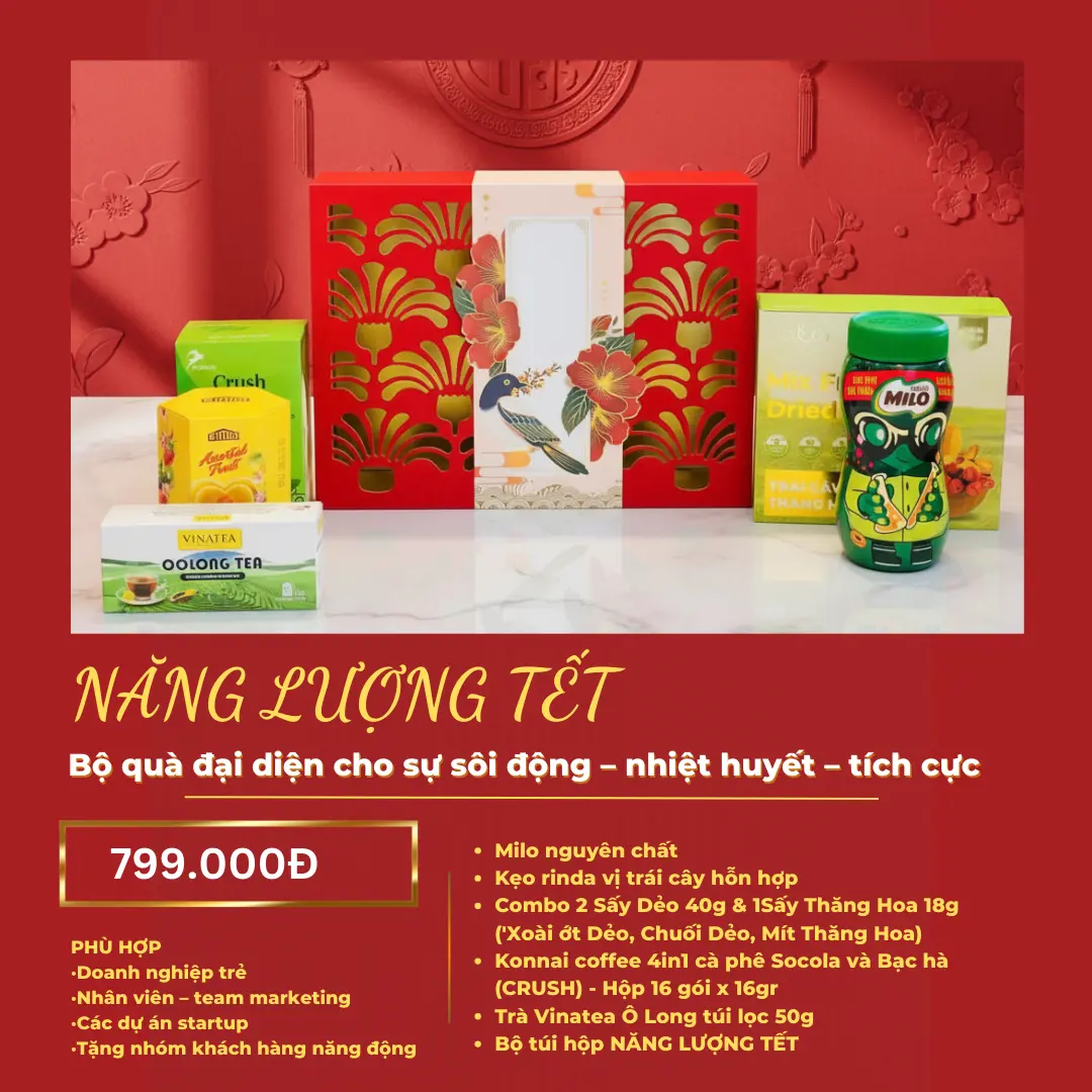 Hộp Quà Tết 2026 - NĂNG LƯỢNG TẾT (kèm túi)
