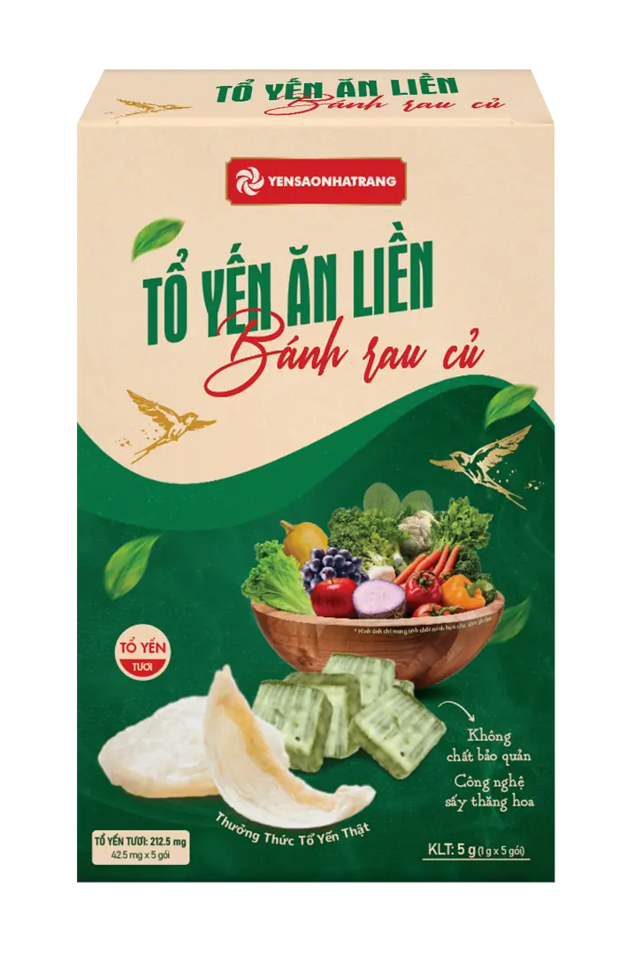 Tổ yến ăn liền - Bánh rau củ (Hộp 5 gói)