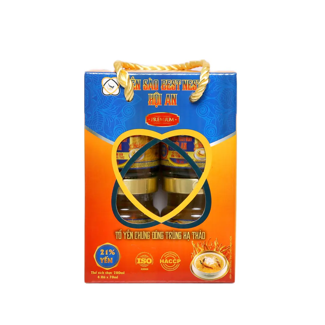 Hộp 4 hũ Yến Sào BESTNEST HỘI AN Premium 21% Đông trùng hạ thảo