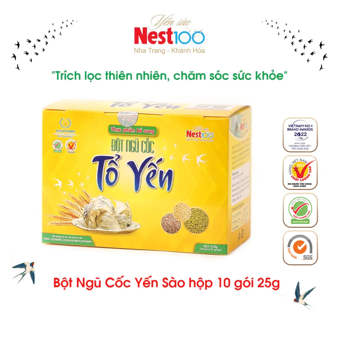 Bột ngũ cốc Yến sào Nest100 (10 gói x 25g)
