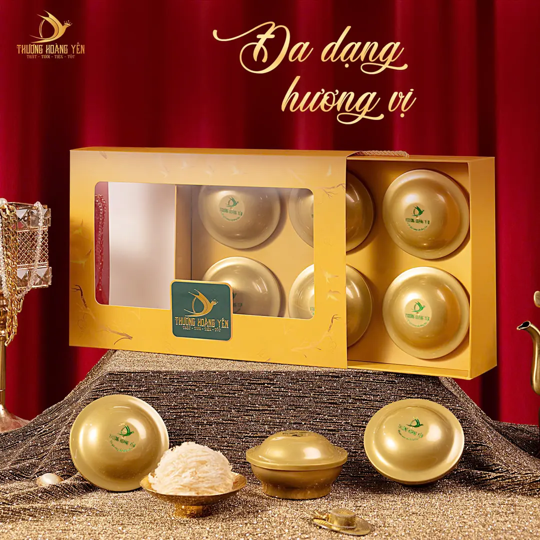 SET 6 Yến chưng Ăn liền mix vị Truyền Thống - THƯỢNG HOÀNG YẾN 140gr