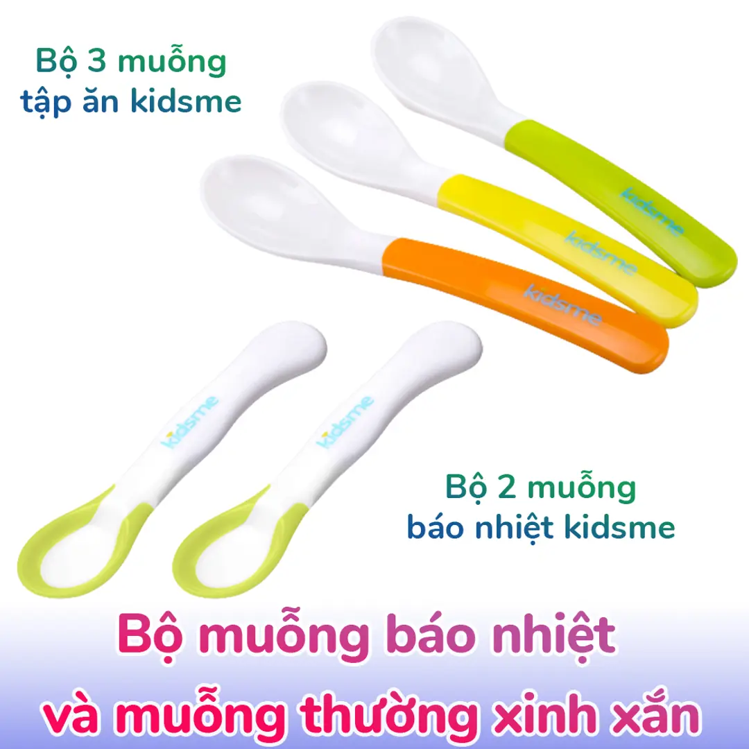 Bộ muỗng báo nhiệt và muỗng thường KIDSME
