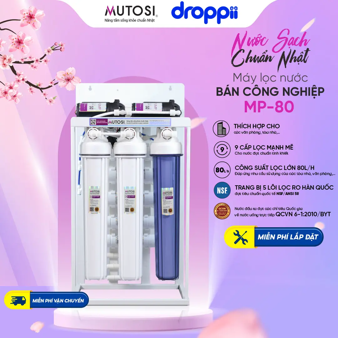 Máy lọc nước bán công nghiệp MUTOSI 80L/h MP-80