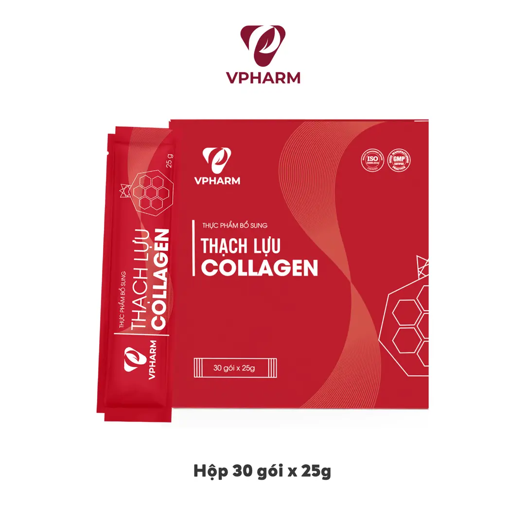 Thực phẩm bổ sung Thạch lựu Collagen - Hộp 30 gói