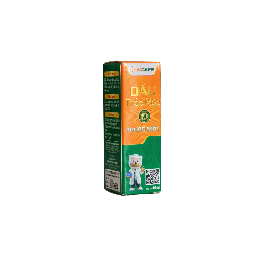 Dầu thảo mộc Trung Sơn chai 10ml (Hỗ trợ dịu say tàu xe, đau vai gáy, cảm cúm)