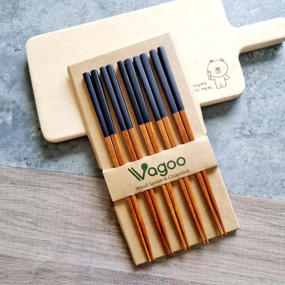 Bộ đũa ăn cao cấp nâu cán đen