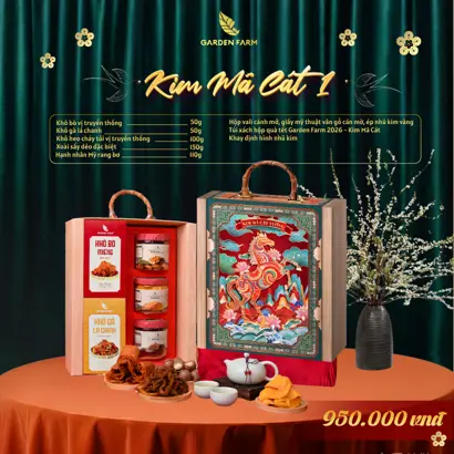 Hộp quà tết cao cấp Garden Farm 2026 - KIM MÃ CÁT 1 (kèm túi)