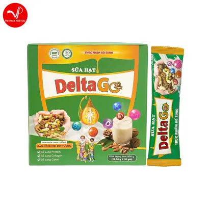 Sữa hạt Delta Go dinh dưỡng lành mạnh, hỗ trợ xương khớp, tăng cường sức khỏe (hộp 30gói)