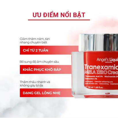 Kem dưỡng da ANGEL'S LIQUID TRANEXAMIC MELA ZERO CREAM hỗ trợ giảm thâm nám chuyên biệt (hộp 50ml)
