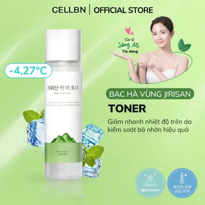 Toner Bạc hà Jirisan Se Khít Lỗ Chân lông CELLBN Làm sạch, cân bằng, kiểm soát dầu thừa - 155ml