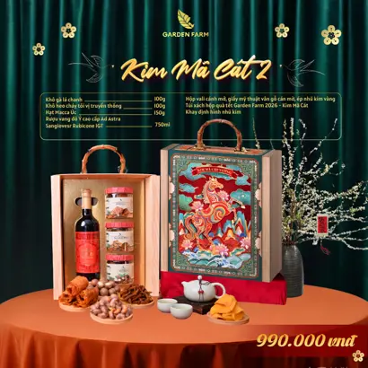 Hộp quà tết cao cấp Garden Farm 2026 - KIM MÃ CÁT 2 (kèm túi)