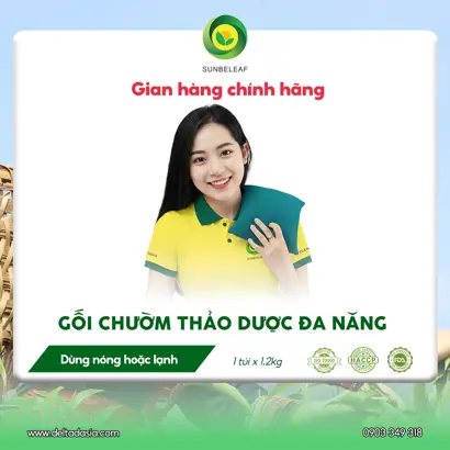 Gối Chườm Thảo Dược Đa Năng Sunbeleaf - Giảm Đau Cổ, Vai, Gáy Và Người Làm Việc Tư Thế Ngồi - 1 Gối 1,2kg