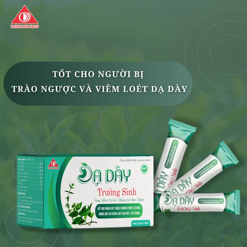 Dạ Dày Trường Sinh hỗ trợ giảm acid dạ dày, triệu chứng ợ hơi, ợ chua (10 gói/ hộp)