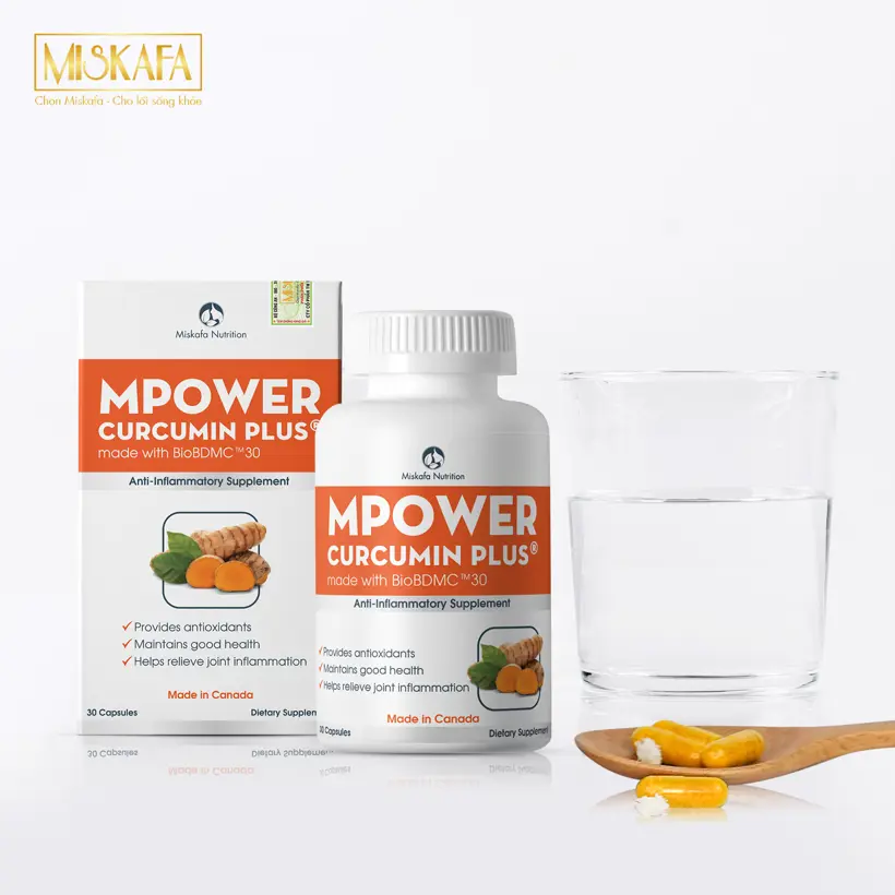 TPBVSK Mpower Curcumin Plus made with BioBDMC&trade;30 ti&ecirc;u chuẩn Canada, được cấp s&aacute;ng chế  (Hộp 30 vi&ecirc;n)