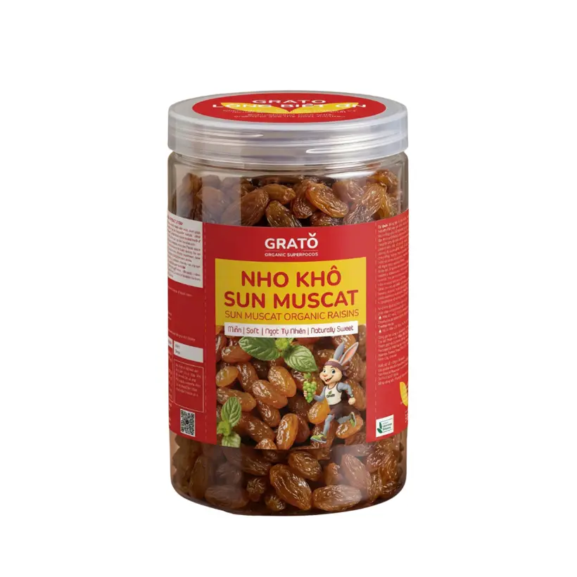 Nho khô Sun Muscat Hữu Cơ GRATO 500g