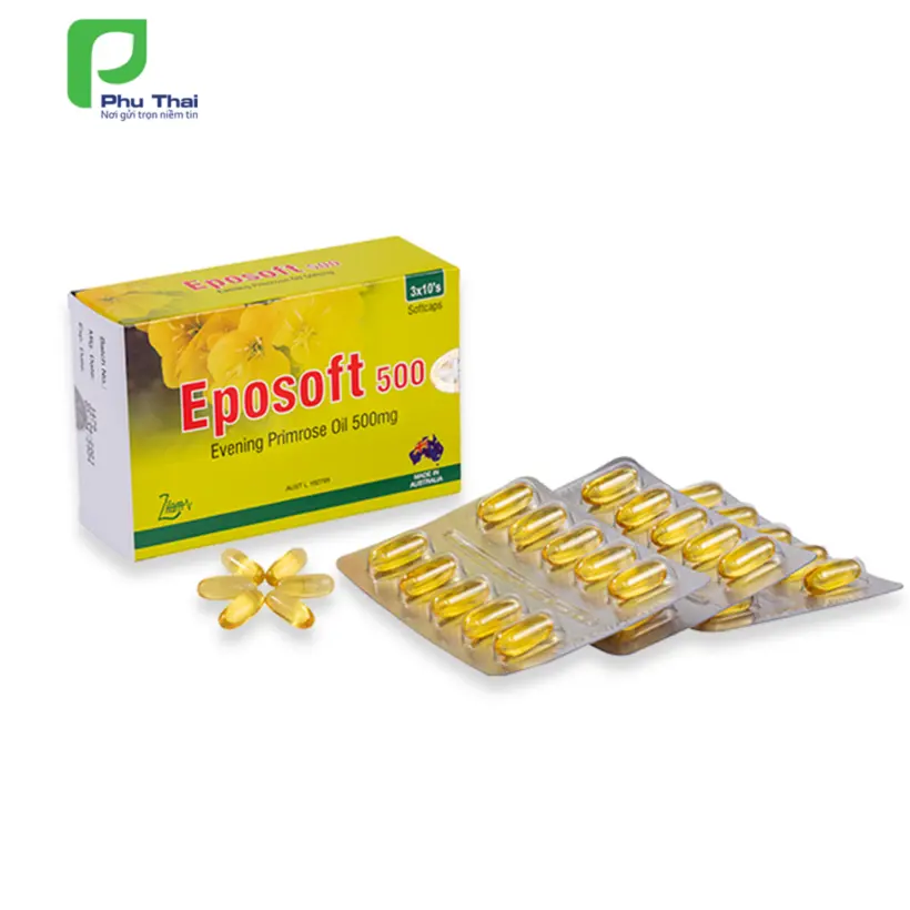 Viên uống cân bằng nội tiết tố, làm đẹp da Eposoft 500 (hộp 30 viên)