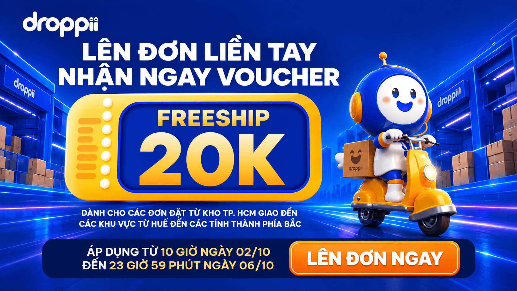 Voucher freeship 20k cho đơn từ kho TP. HCM