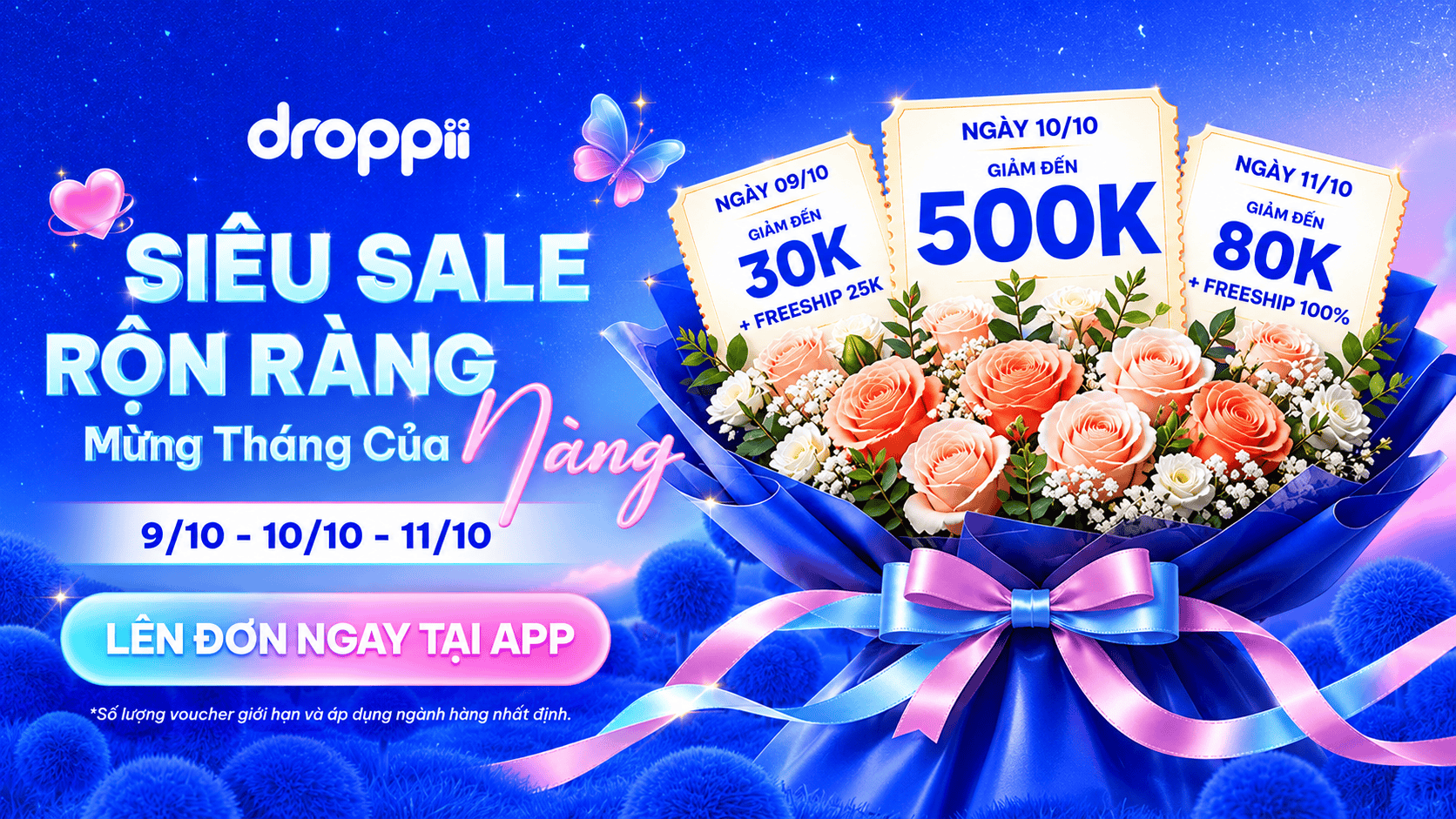 Sale ngày đôi Droppii 9-10-11/10: ưu đãi đến 500K