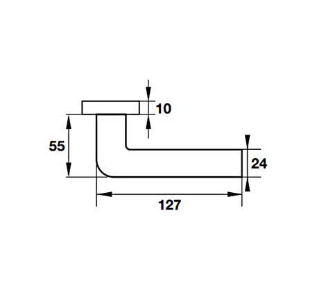 Tay nắm gạt có nắp che cho cửa phòng Hafele - Hình chữ nhật dẹt 903.99.991