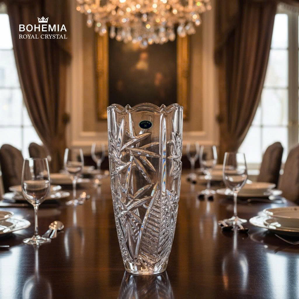 Bình hoa pha lê 89002 dáng bầu Bohemia Royal Crystal -  Model: PINWHEEL 300mm - 2