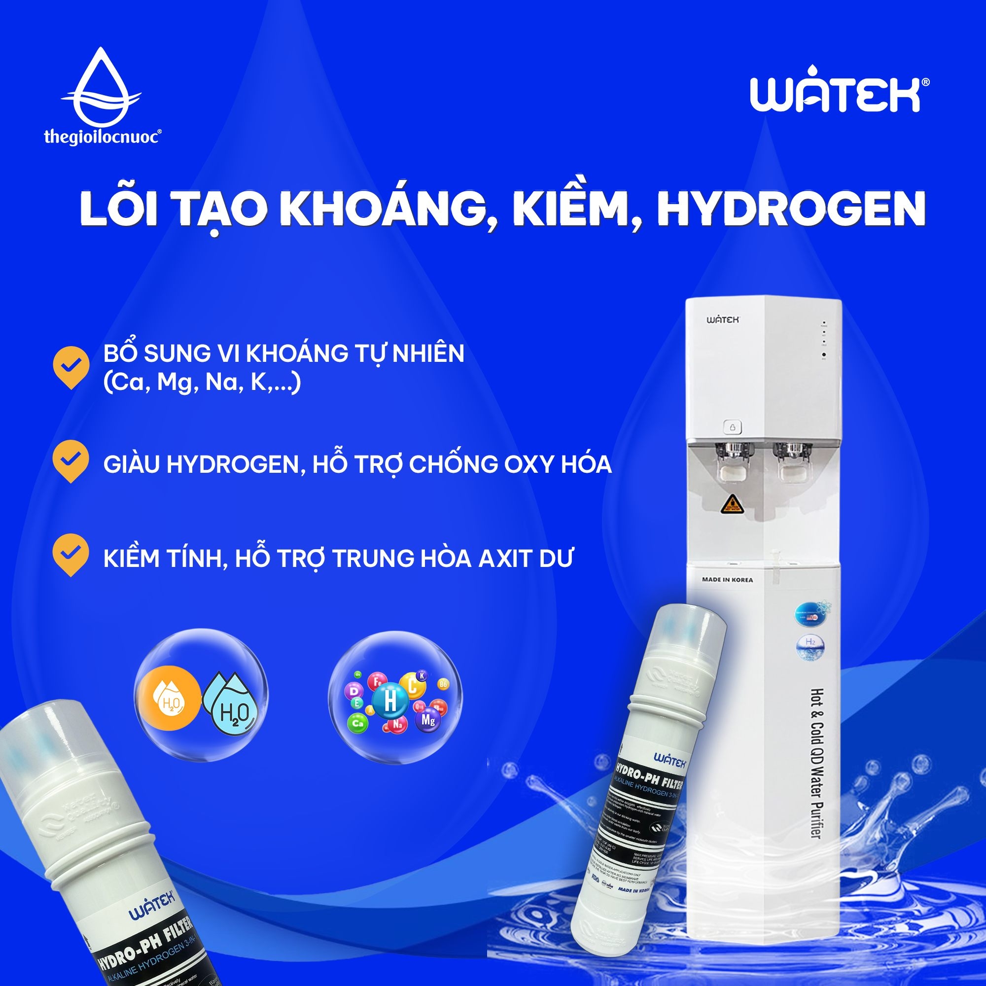 Máy lọc nước nóng lạnh Watek, model: WT-4200-RO
